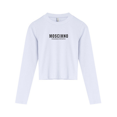 Bluza scurta dama model nou cu guler jos - culoare alb-negru