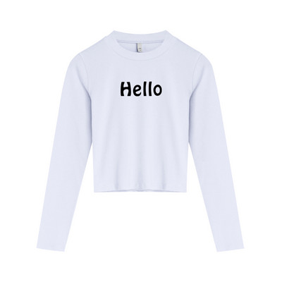 Bluza scurta dama model nou cu guler jos - culoare alb-negru