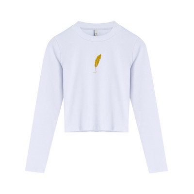 Bluza scurta dama model nou cu guler jos - culoare alb-negru