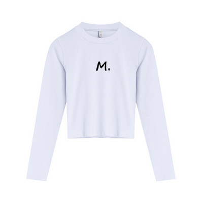 Bluza scurta dama model nou cu guler jos - culoare alb-negru