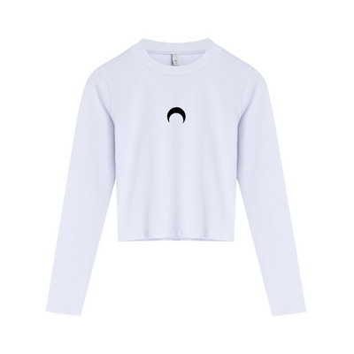 Bluza scurta dama model nou cu guler jos - culoare alb-negru