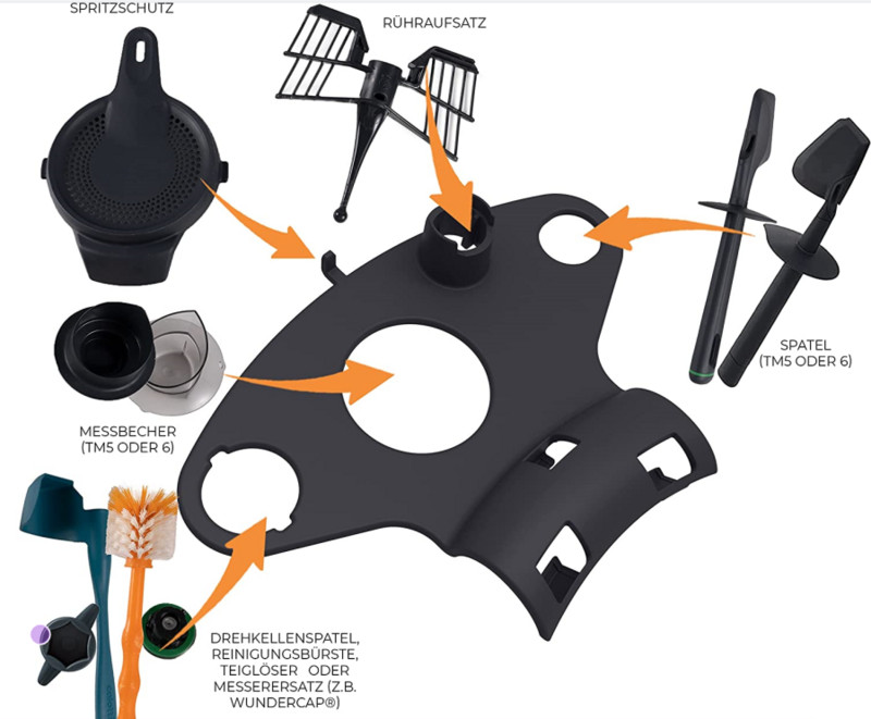 Virtuvės laikymo lentynos vieta iki 5 priedų Tinka Thermomix Priedai TM5 TM6