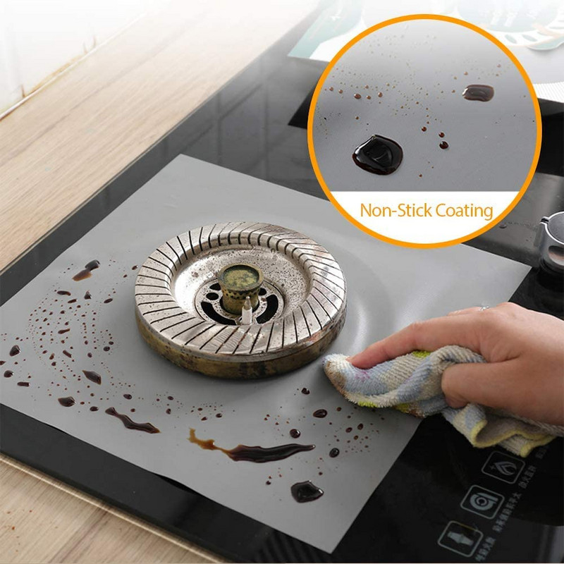 2/4 vnt Dujinės viryklės apsaugos 5 skylių viryklės įdėklo dangtis Daugkartinio naudojimo viršutinis šilumą izoliuotas kaitlentės kilimėlis Virtuvės indų priedai