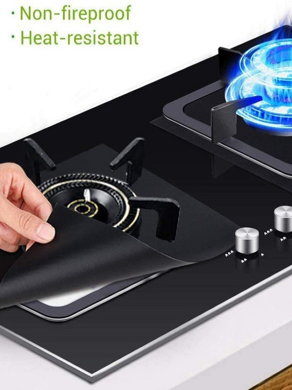 2/4 vnt. 5 angų storio dujinės viryklės apsaugos Dangtis Viryklės viršus šilumą izoliuojantis kilimėlis Orkaitės įdėklai Kaitlentės apsauga nuo įbrėžimų