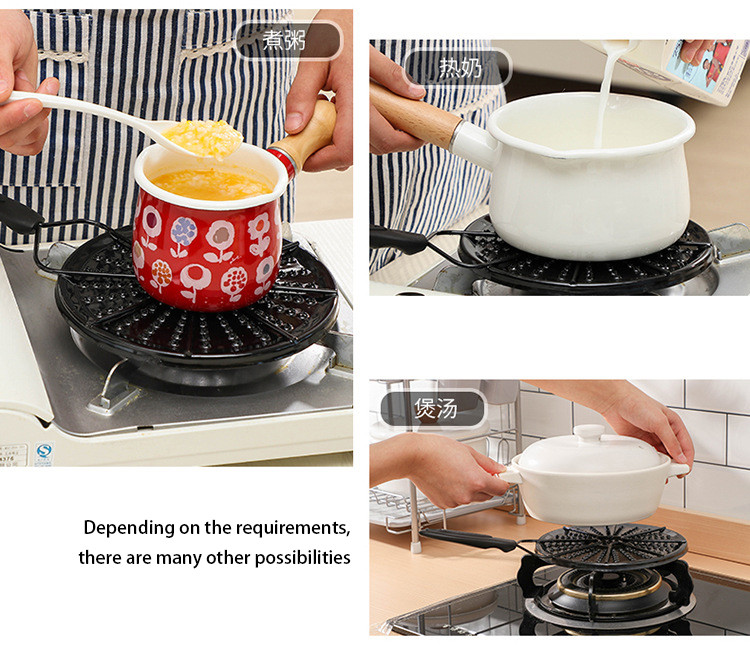 Apsauginis keptuvės padėklas, apsaugantis nuo degimo, emalio pieno keptuvės padėklas Neslystantis, energiją taupantis šilumos laidumas, keptuvės krosnies padėklas virtuvės reikmenys