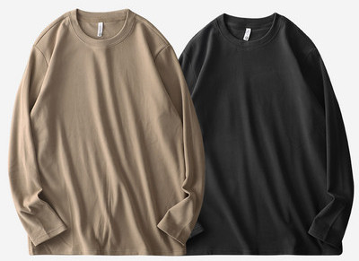 Bluză pentru bărbați curată - cu decolteu oval și mâneci lungi