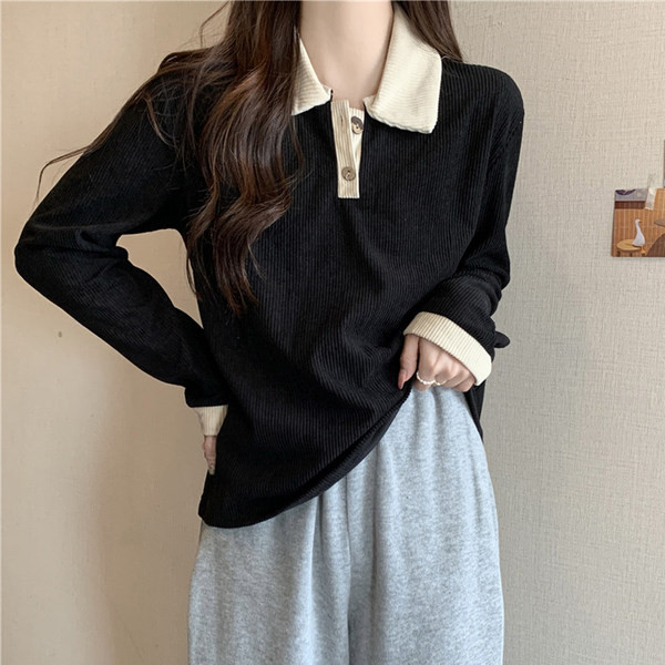 Bluza de dama de toamna cu maneca lunga - model curat