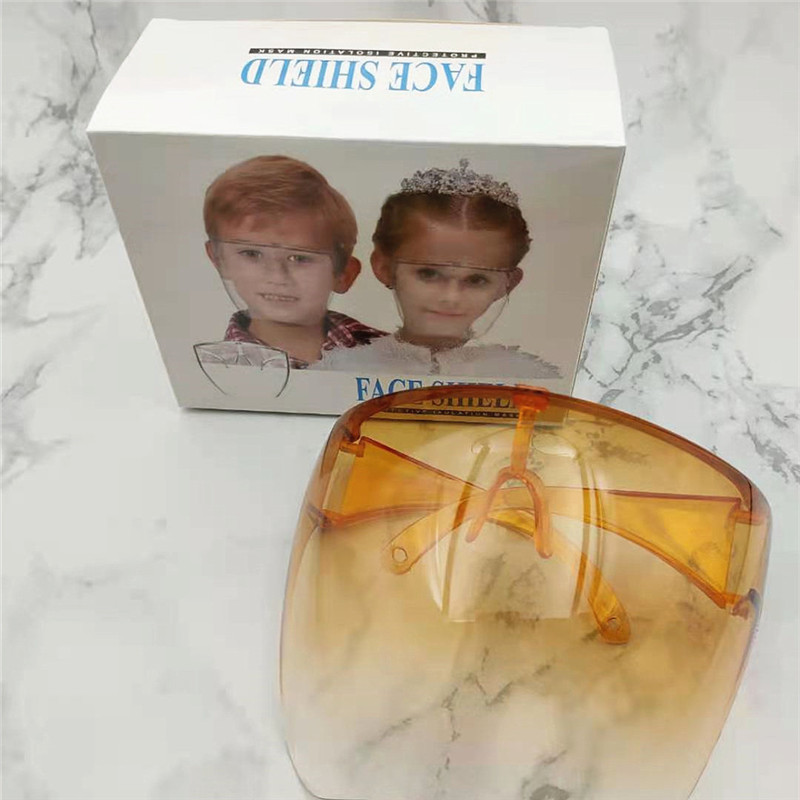 Fashion Clear viso veido skydelis, spalvotas/skaidrus skydas, skydelis nuo saulės, PC Anti-Oil Anti-Fog rėmelis apsauginių akinių skydas vaikams