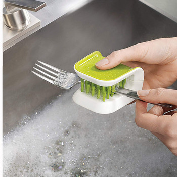 Четка с острие Нож и почистващ препарат за прибори за хранене Отваряемо почистване U-образно измиване на кухня Нехлъзгащ се домакински почистващ инструмент Кухненски инструменти