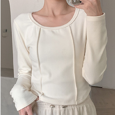 Bluză casual de damă - cu mâneci lungi și decolteu oval