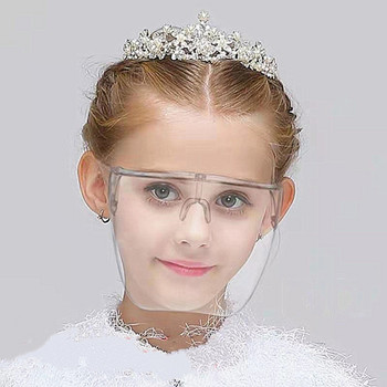 Fashion Clear Full Face Shield Πολύχρωμο/Διαφανές ασπίδα γυαλιά ηλίου PC Anti-Oil Anti-Fog Frame Goggle Shield Παιδικά
