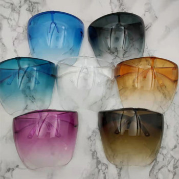 Fashion Clear Full Face Shield Πολύχρωμο/Διαφανές ασπίδα γυαλιά ηλίου PC Anti-Oil Anti-Fog Frame Goggle Shield Παιδικά