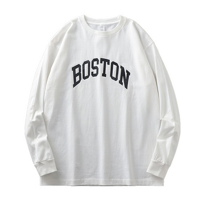 Meeste pikkade varrukatega sügispluus kirjaga