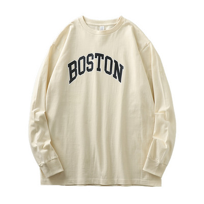 Meeste pikkade varrukatega sügispluus kirjaga