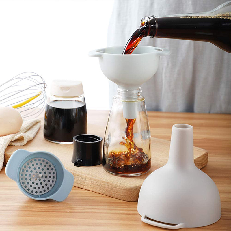 4-ühes lehtrikomplekt Õlilehter Kurn Köögitööriistad Õli Vesi Vürtsid Veinikolb Filterlehter Plastikust köögitarvikud