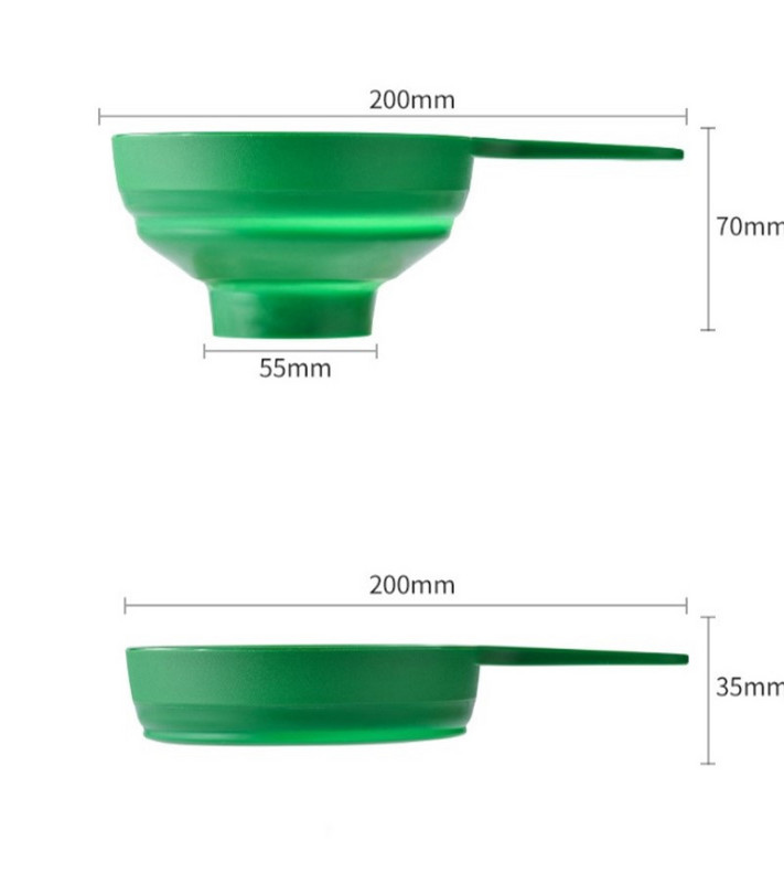 PP plastist kokkupandav teleskooplehter laia suu ja tavaliste purkide jaoks Köögitööriistad Toidukvaliteediga moosivürtsi suur konserveeritud purgilehter