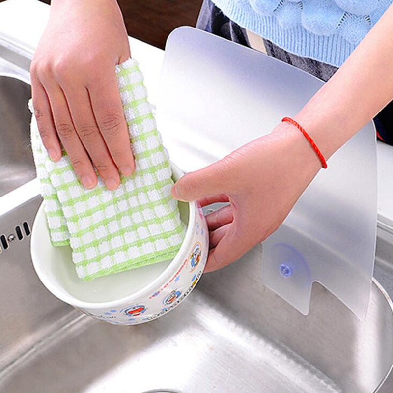 Virtuvės organizatorius Apsaugos nuo vandens purslų su Sucker vandeniui atsparios virtuvės priedai kriauklės praustuvo PVC sklendės balta spalva