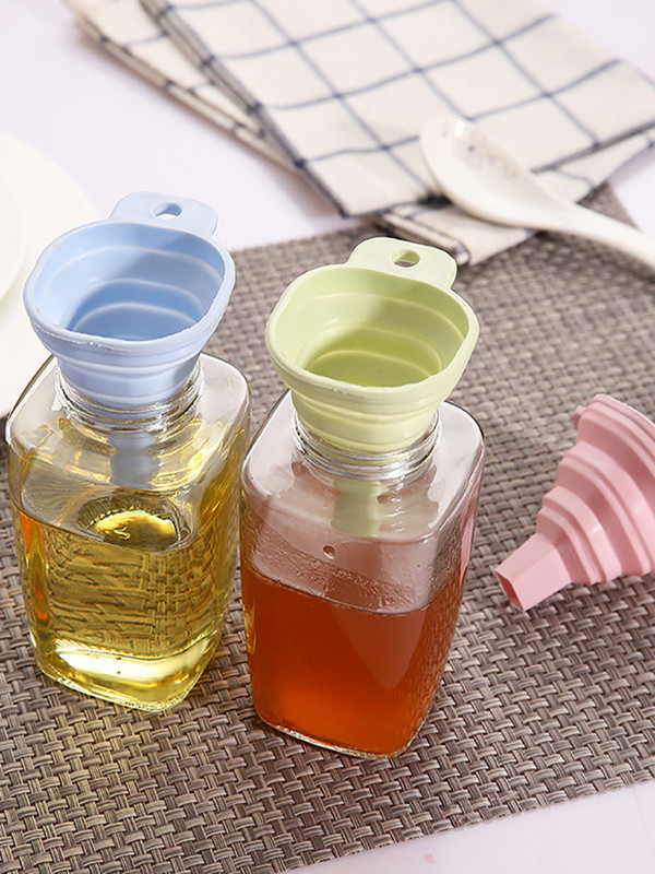 Mini silikoninis sulankstomas virtuvės aliejaus piltuvas Creative teleskopinis kavos skystis, paskirstomas filtras, praktiški namų įrankių priedai