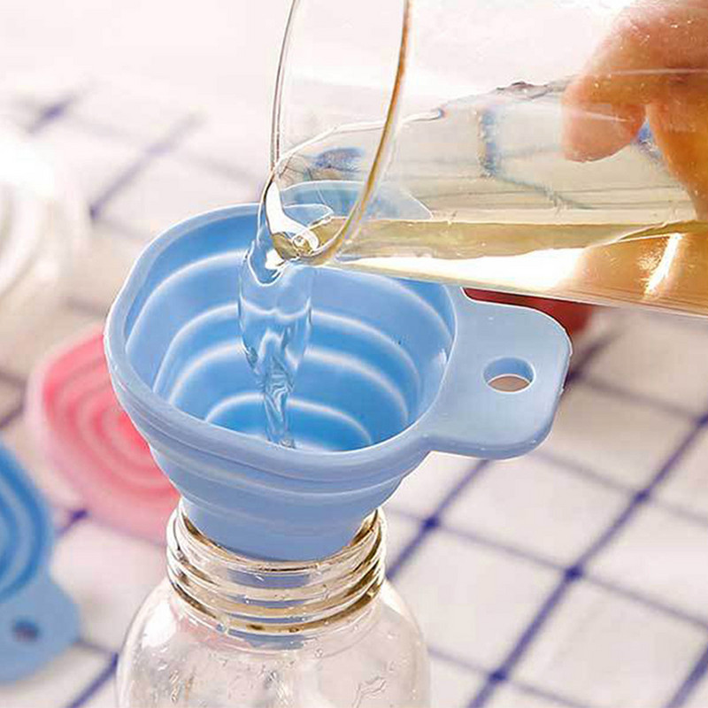 Mini silikoninis sulankstomas virtuvės aliejaus piltuvas Creative teleskopinis kavos skystis, paskirstomas filtras, praktiški namų įrankių priedai