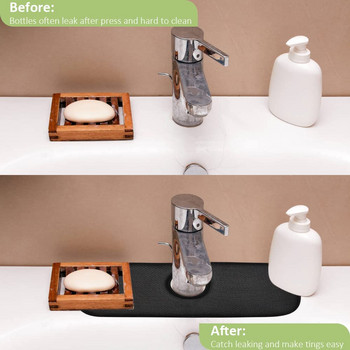 Βρύση Wraparound Splash Catcher Absorbent Mat Dish Drying Pads for Kitchen Bathroom Rv Baucet counter Sink Water Prevent