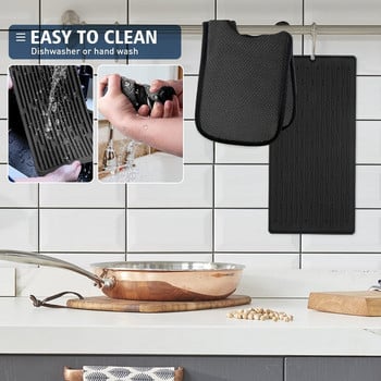 Βρύση Wraparound Splash Catcher Absorbent Mat Dish Drying Pads for Kitchen Bathroom Rv Baucet counter Sink Water Prevent