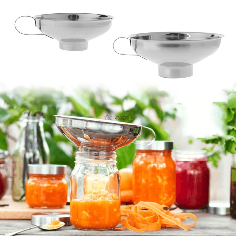 Pâlnie cu gură largă din oțel inoxidabil, cană, buncăr, unelte de bucătărie, dimensiune 2