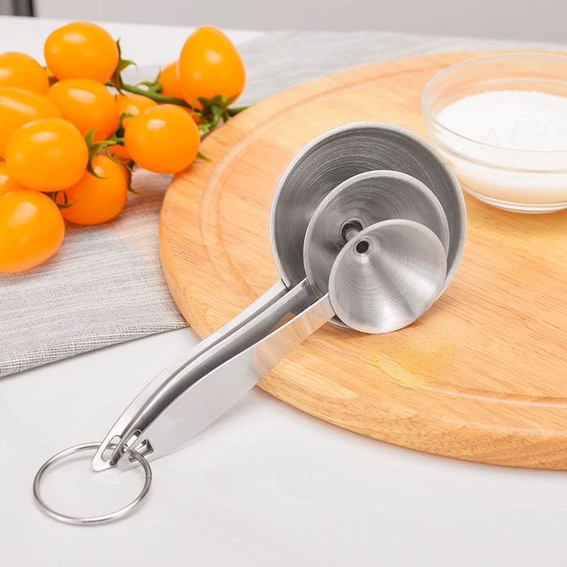 3 bucăți/set mini pâlnii din oțel inoxidabil ulei oțet condimente pâlnie de umplere cu ulei esențial pâlnie multifuncțional bar accesorii de bucătărie