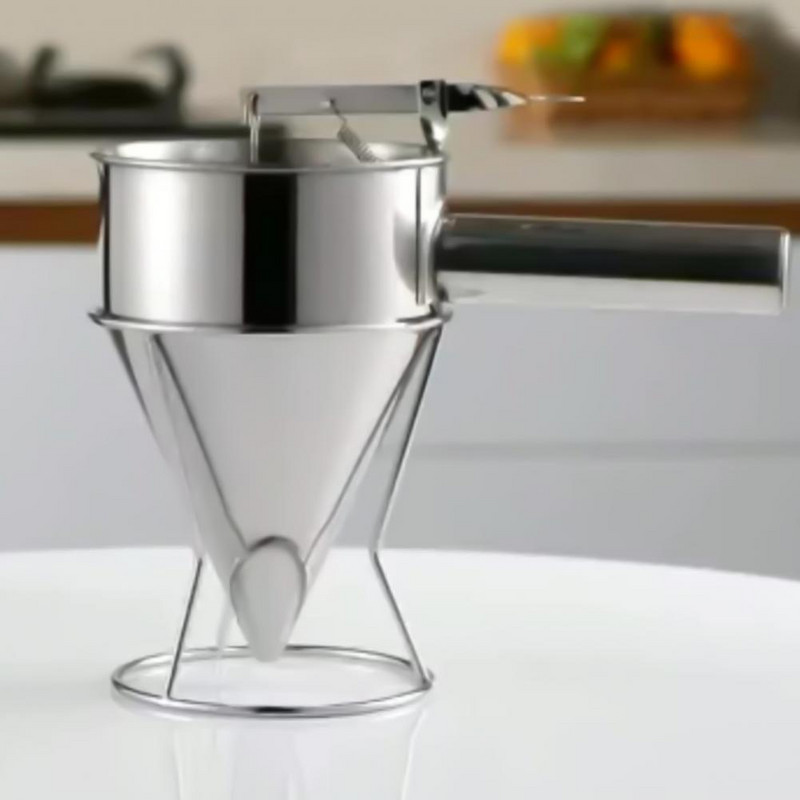 600 ml / 1200 ml virtuvės piltuvas Aštuonkojų kamuoliukų gamybos įrankis Didelės talpos nuimamas kūgio formos nerūdijančio plieno piltuvo dozatorius