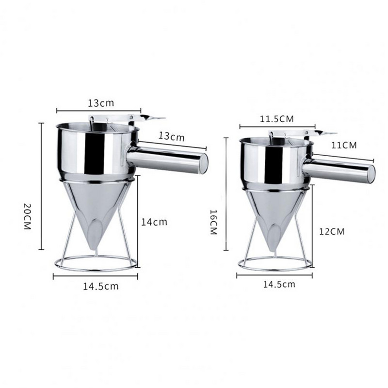 600 ml / 1200 ml virtuvės piltuvas Aštuonkojų kamuoliukų gamybos įrankis Didelės talpos nuimamas kūgio formos nerūdijančio plieno piltuvo dozatorius
