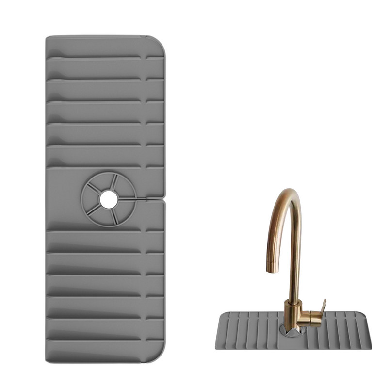 Baterie de bucătărie Covoraș absorbant Chiuvetă din silicon Protecție împotriva stropilor Chiuveta de baie Tavă de captare a picăturilor pentru obiecte de bucătărie de blat