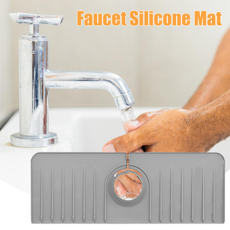 Baterie de bucătărie Covoraș absorbant Chiuvetă din silicon Protecție împotriva stropilor Chiuveta de baie Tavă de captare a picăturilor pentru obiecte de bucătărie de blat