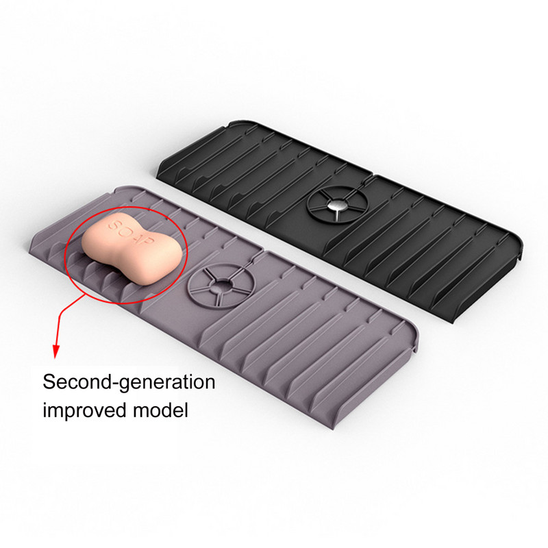 Baterie de bucătărie Covoraș absorbant Chiuvetă din silicon Protecție împotriva stropilor Chiuveta de baie Tavă de captare a picăturilor pentru obiecte de bucătărie de blat