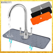 Silikono maišytuvo kilimėlio kriauklės priedai Virtuvės maišytuvo laikymo kilimėlis, apsaugantis nuo purslų pagalvėlės, skirtas vonios kambario virtuvės organizatoriui