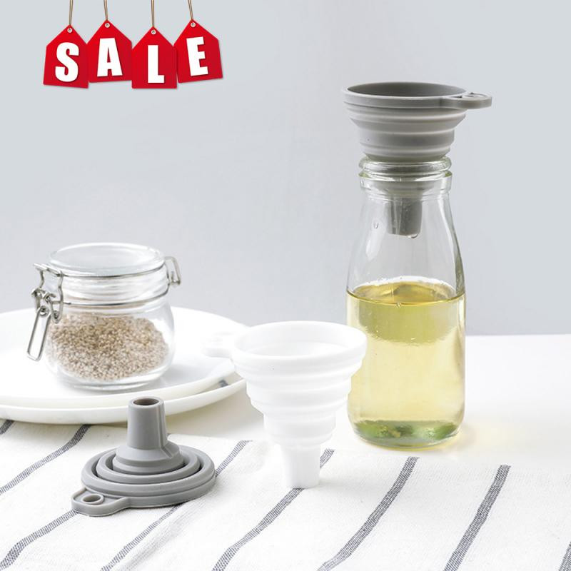 1 tk mini kokkupandav lehter, silikoonist kokkupandav lehter, kokkuklapitavad kaasaskantavad lehtrid, riputatavad majapidamises kasutatavate vedelike jaotamiseks köögitööriistad