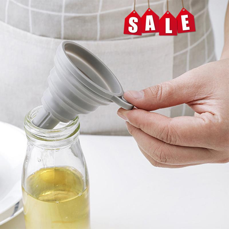 1 tk mini kokkupandav lehter, silikoonist kokkupandav lehter, kokkuklapitavad kaasaskantavad lehtrid, riputatavad majapidamises kasutatavate vedelike jaotamiseks köögitööriistad