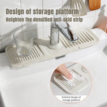 Thicken Silicone Faucet Mat Sink Storage Mat Kitchen Baucet Baucet Splash Guard Pad Catcher Drain Drying Organizer Mat
