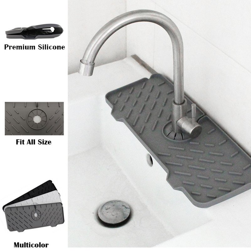 Tavă de picurare pentru robinet din silicon Covoraș pentru robinet din silicon Covoraș de scurgere pentru chiuvetă pentru robinet de bucătărie Baterie de baie splashbacks pentru chiuvetă