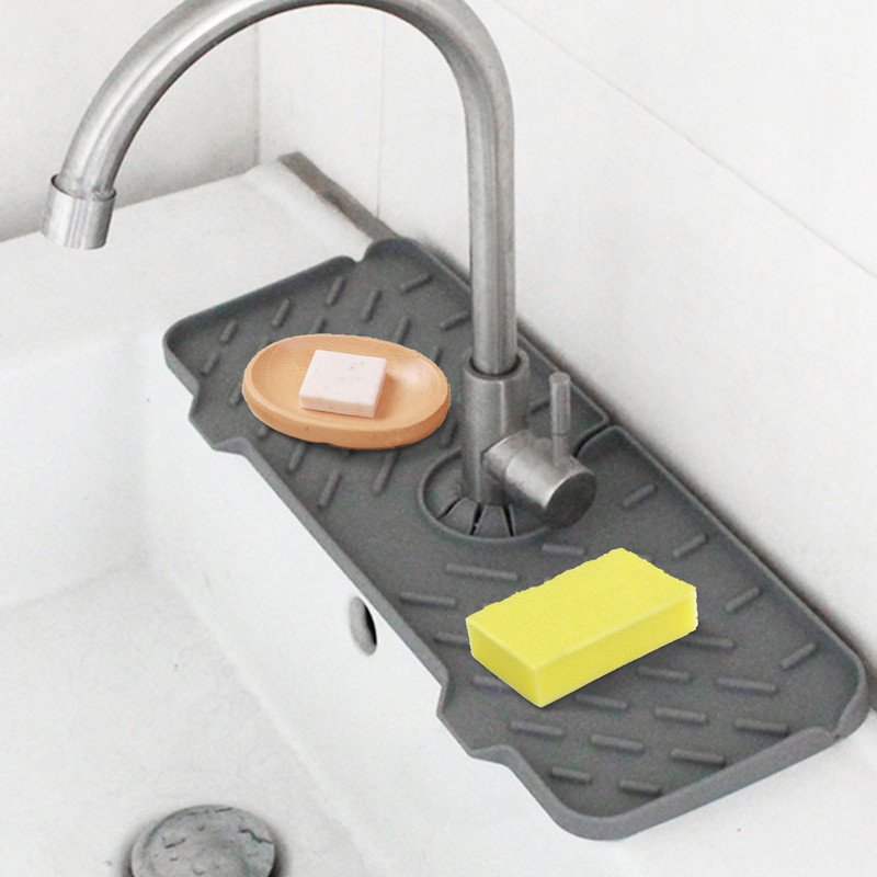 Tavă de picurare pentru robinet din silicon Covoraș pentru robinet din silicon Covoraș de scurgere pentru chiuvetă pentru robinet de bucătărie Baterie de baie splashbacks pentru chiuvetă