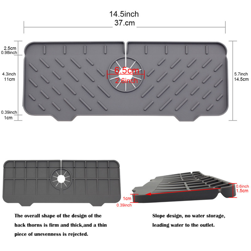 Tavă de picurare pentru robinet din silicon Covoraș pentru robinet din silicon Covoraș de scurgere pentru chiuvetă pentru robinet de bucătărie Baterie de baie splashbacks pentru chiuvetă