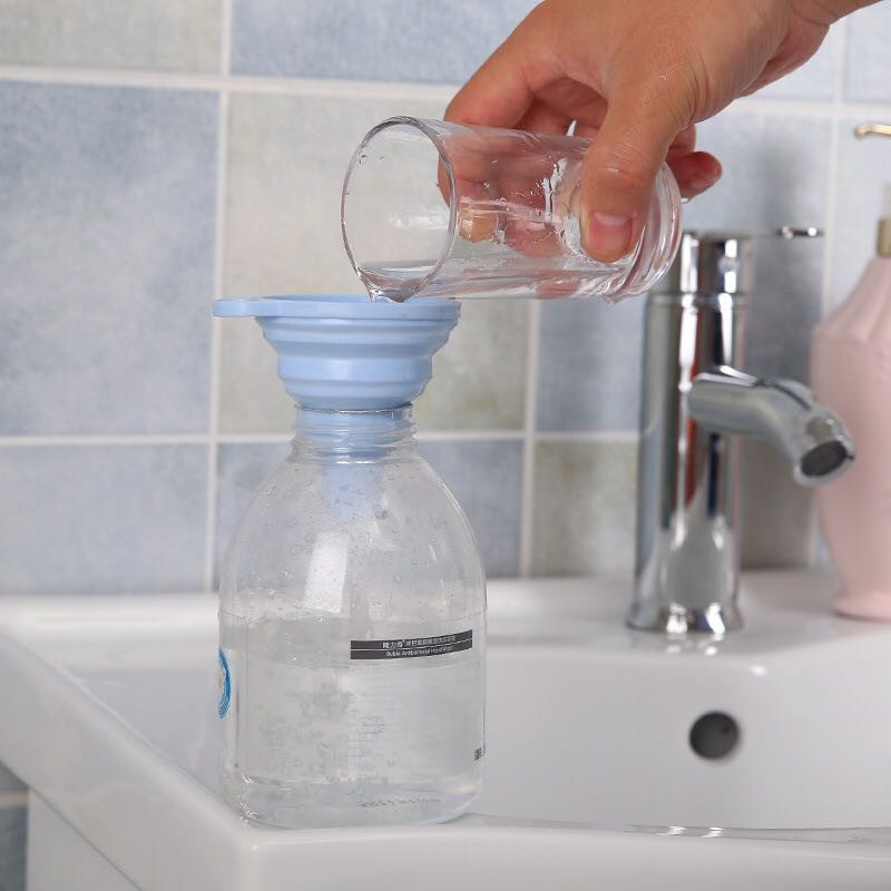 Ustensile de bucătărie de înaltă calitate cu gel siliconic de calitate alimentară Pâlnie pliabilă telescopică cu gât lung Pâlnie de umplere cu lichid