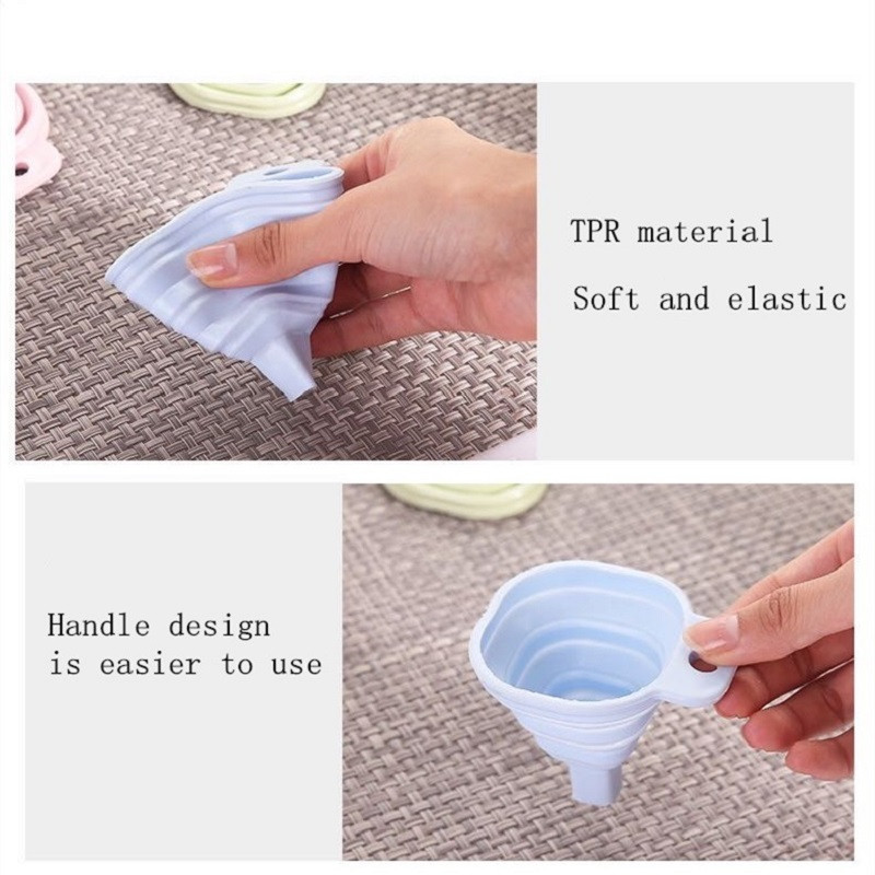 Ustensile de bucătărie de înaltă calitate cu gel siliconic de calitate alimentară Pâlnie pliabilă telescopică cu gât lung Pâlnie de umplere cu lichid