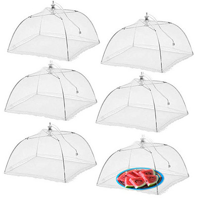 Élelmiszerhuzat Esernyő Összehajtható háztartási mosható hálós ételfedő piknik grillparti légygátló szúnyogháló sátor konyhai kütyük