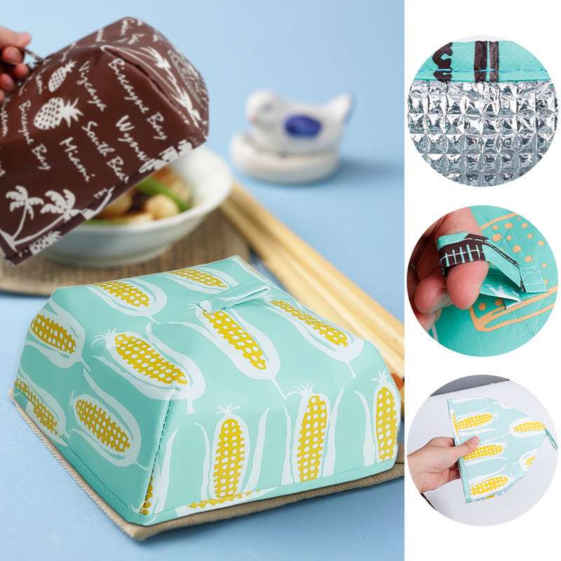 Sulankstomi maisto dangteliai Terminis maisto dangtelis nuo dulkių, išlaiko indus šiltas, izoliacija nuo uodų pikniko aliuminio folijos maisto dangtelis