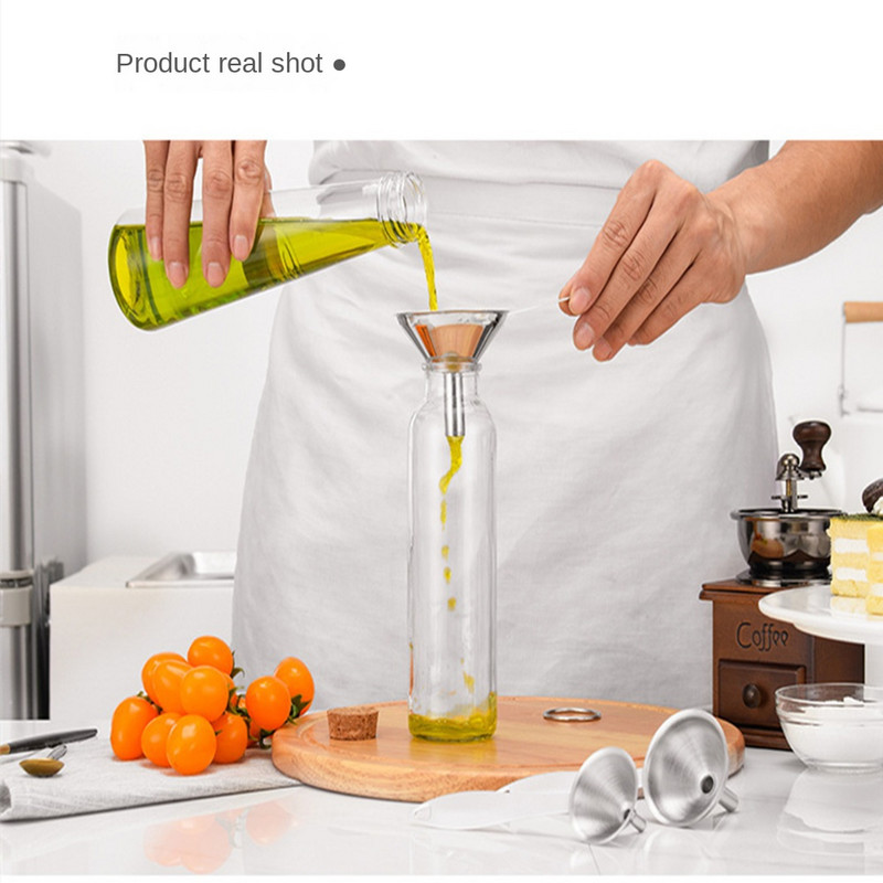 Χωνί 3 τεμαχίων από ανοξείδωτο χάλυβα Μίνι χοάνη λαδιού ξίδι κρασιού μπαχαρικό πλήρωσης σάλτσας διαρροής Αξεσουάρ κουζίνας οικιακής διαρροής λαδιού
