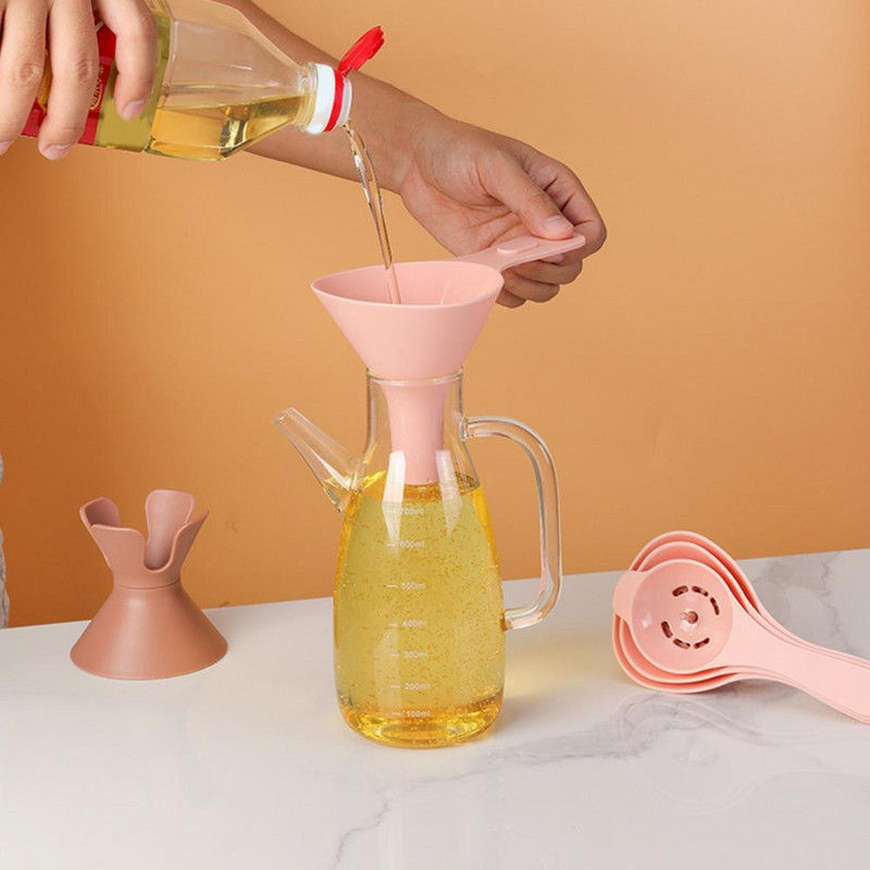 6 tk/komplekt Tugevad väikesed lehtrid, erineva suurusega Lihtne puhastada lehtrid, tahke toidu vedela veini köögilehtrid