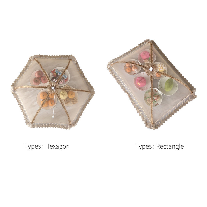 Anti-Fly Umbrella Style tinklinis ekranas BBQ Didelis plaunamas sulankstomas maisto dangtelis Namų virtuvė Stovyklavietė Viduje Lauko Piknikas