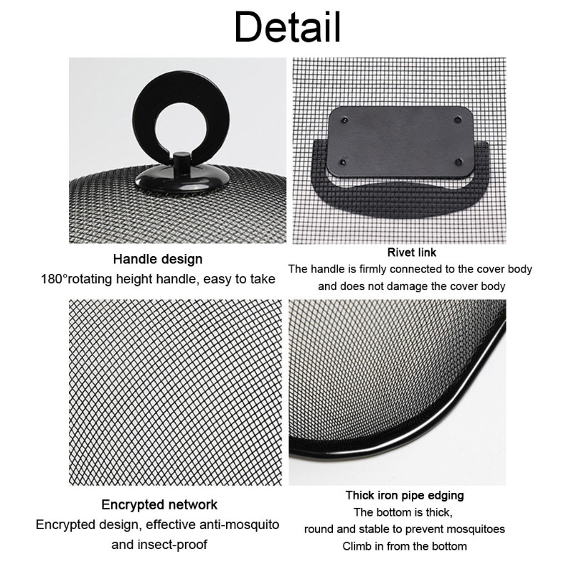 Ümmarguse kujuga võrgust kvaliteetne lendamisvastane nõude kate õues peetavateks grillideks