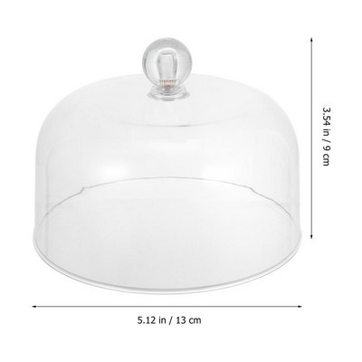Acoperire Dome Placă de afișare pentru deserturi din sticlă Cloș transparentă Tavă cu suport Plato pentru coacere Mini vas de servire Cort rotund Cristal Acrilic