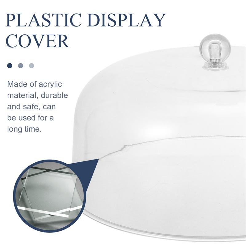 Acoperire Dome Placă de afișare pentru deserturi din sticlă Cloș transparentă Tavă cu suport Plato pentru coacere Mini vas de servire Cort rotund Cristal Acrilic