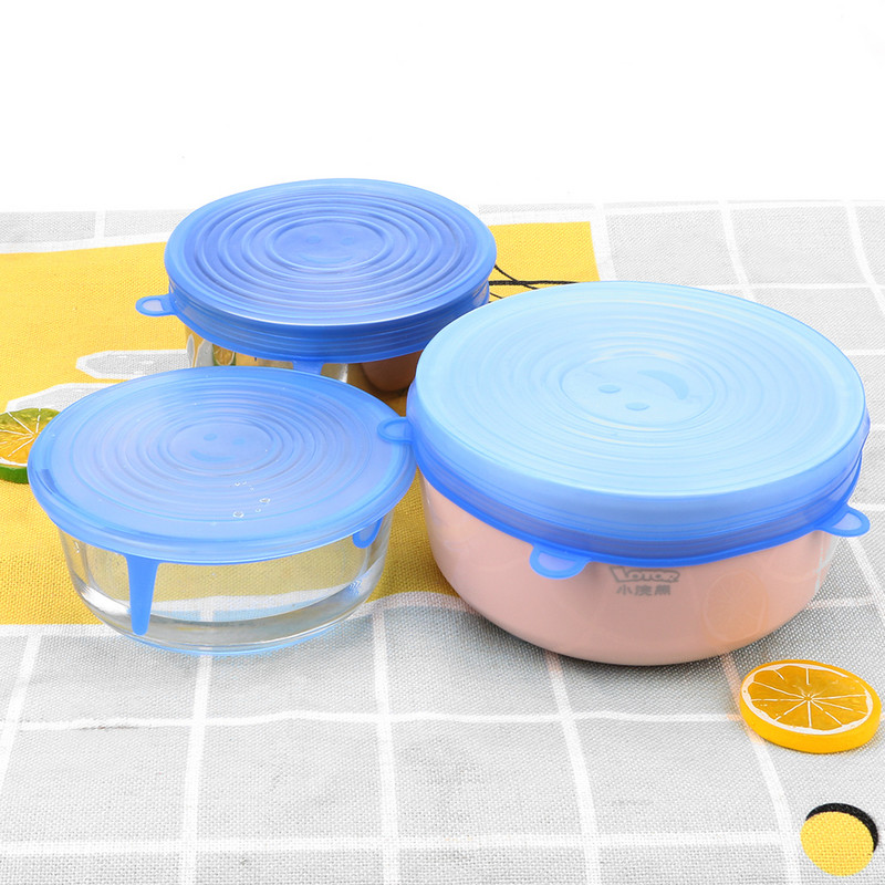 Silikoninis dangtelis, tamprus dangtelis, daugkartinio naudojimo hermetiškas maisto plėvelės užvalkalas, išlaikantis šviežią sandarumą.